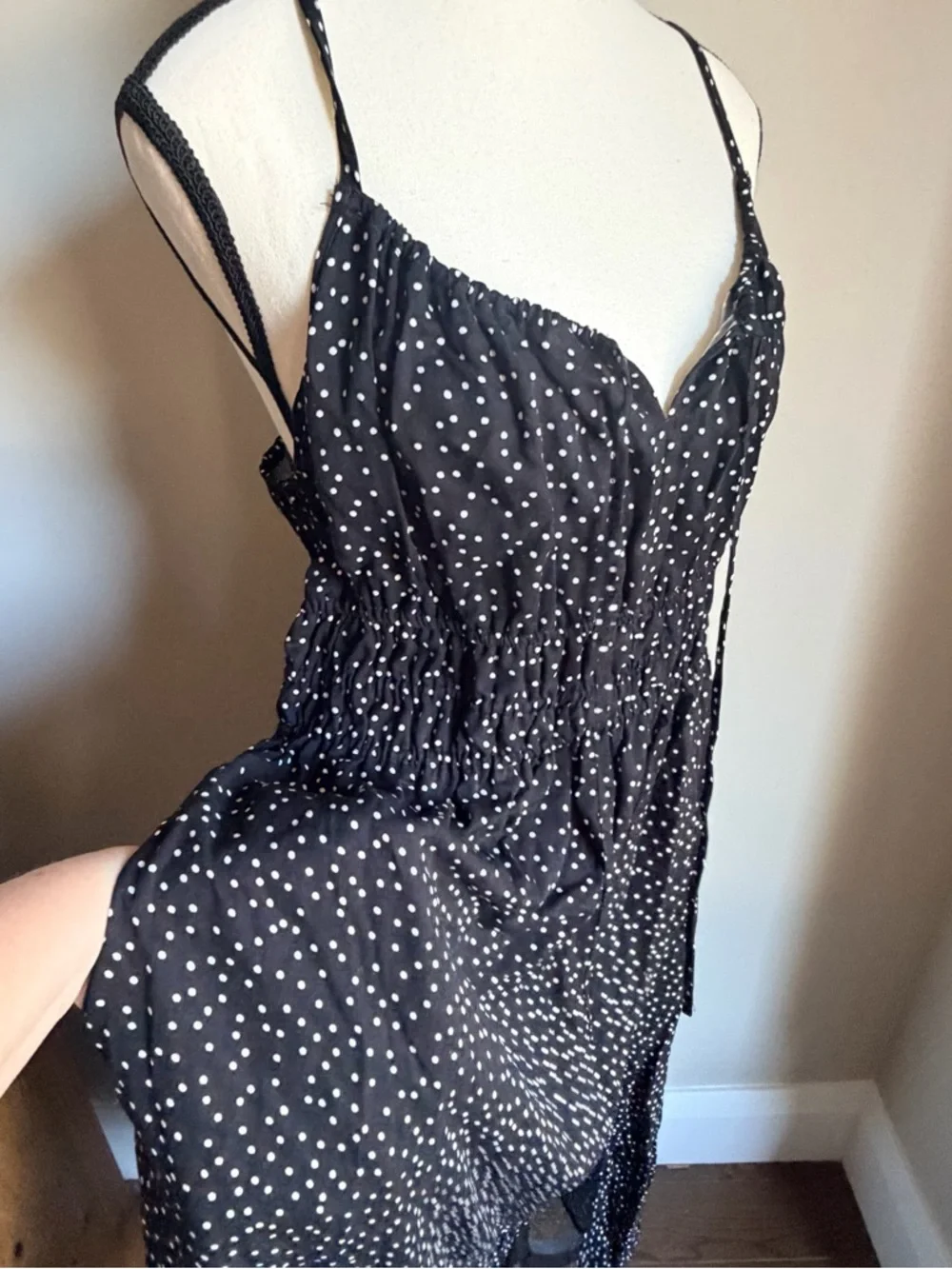Denver Hayes Black and White Polka Dot Maxi Dress - Picture 6 of 16